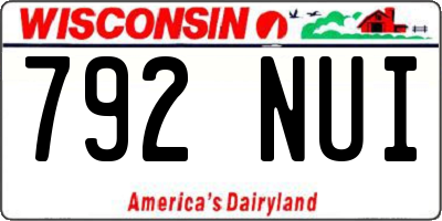 WI license plate 792NUI