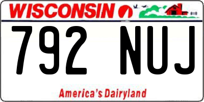 WI license plate 792NUJ