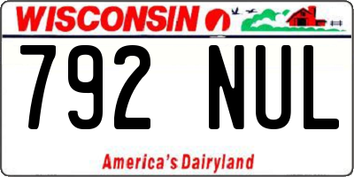 WI license plate 792NUL