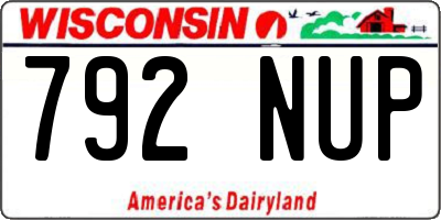 WI license plate 792NUP