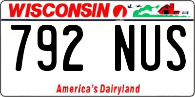 WI license plate 792NUS