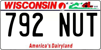 WI license plate 792NUT