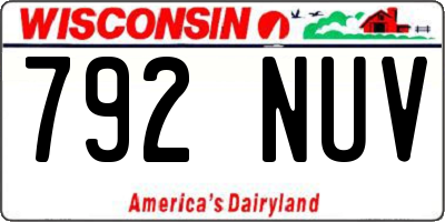 WI license plate 792NUV