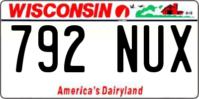 WI license plate 792NUX
