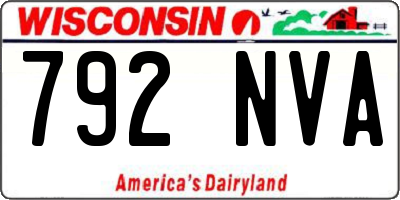 WI license plate 792NVA