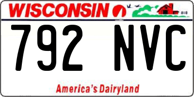 WI license plate 792NVC