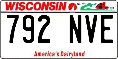 WI license plate 792NVE