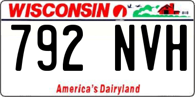 WI license plate 792NVH