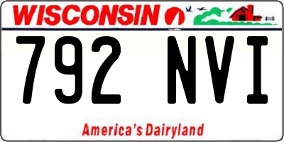 WI license plate 792NVI