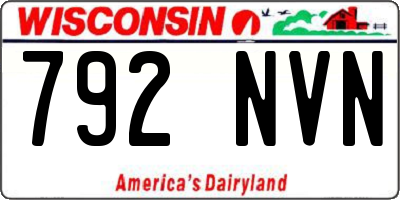 WI license plate 792NVN