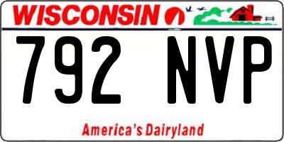 WI license plate 792NVP