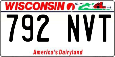 WI license plate 792NVT