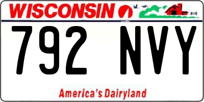 WI license plate 792NVY