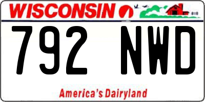WI license plate 792NWD