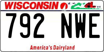 WI license plate 792NWE