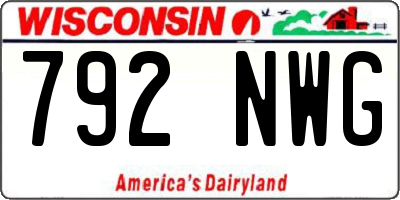 WI license plate 792NWG