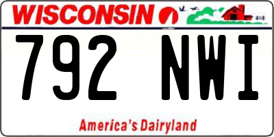 WI license plate 792NWI