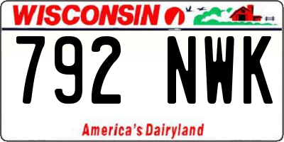 WI license plate 792NWK