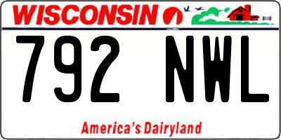 WI license plate 792NWL