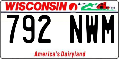 WI license plate 792NWM