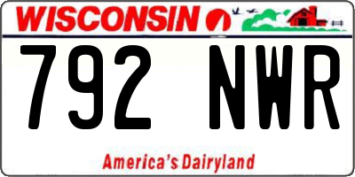 WI license plate 792NWR
