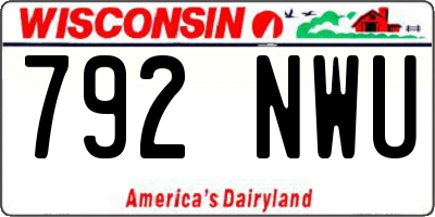 WI license plate 792NWU