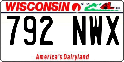 WI license plate 792NWX