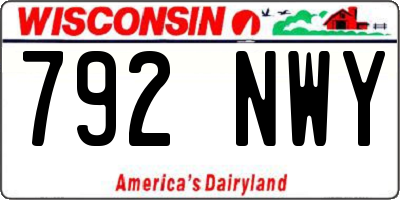 WI license plate 792NWY