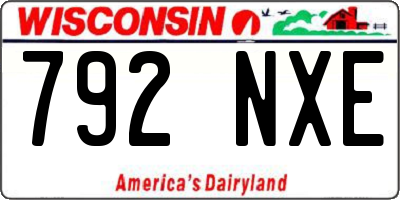 WI license plate 792NXE