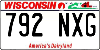 WI license plate 792NXG