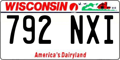 WI license plate 792NXI