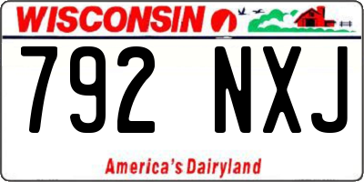 WI license plate 792NXJ