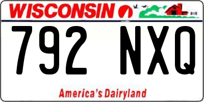 WI license plate 792NXQ