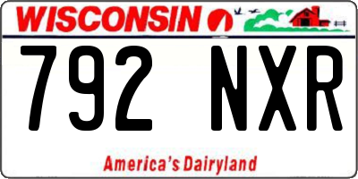 WI license plate 792NXR