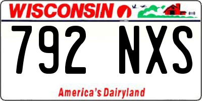 WI license plate 792NXS