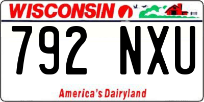WI license plate 792NXU