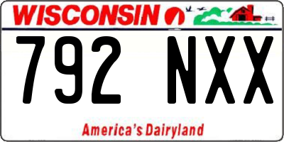 WI license plate 792NXX