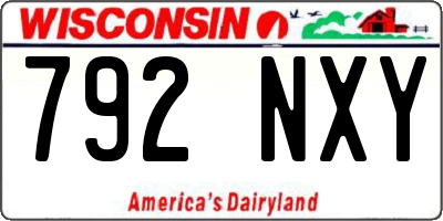 WI license plate 792NXY