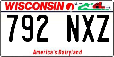 WI license plate 792NXZ