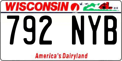WI license plate 792NYB