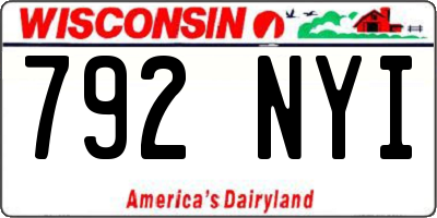 WI license plate 792NYI