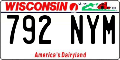 WI license plate 792NYM
