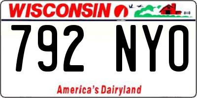 WI license plate 792NYO