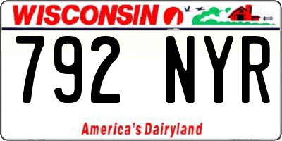 WI license plate 792NYR