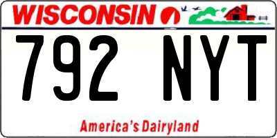 WI license plate 792NYT