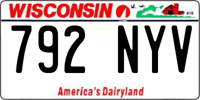 WI license plate 792NYV