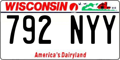 WI license plate 792NYY