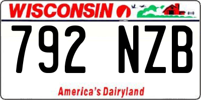 WI license plate 792NZB