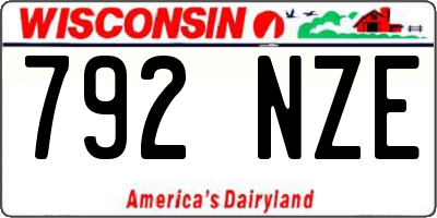 WI license plate 792NZE