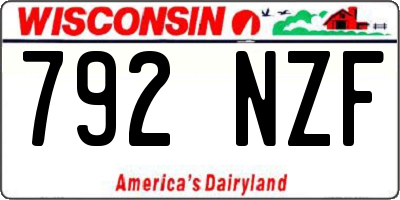 WI license plate 792NZF